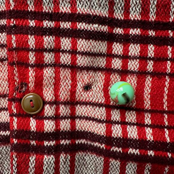 Verte Vallee Vintage Red Plaid Shacket Embellished Rare Shacket XL - Picture 5 of 11